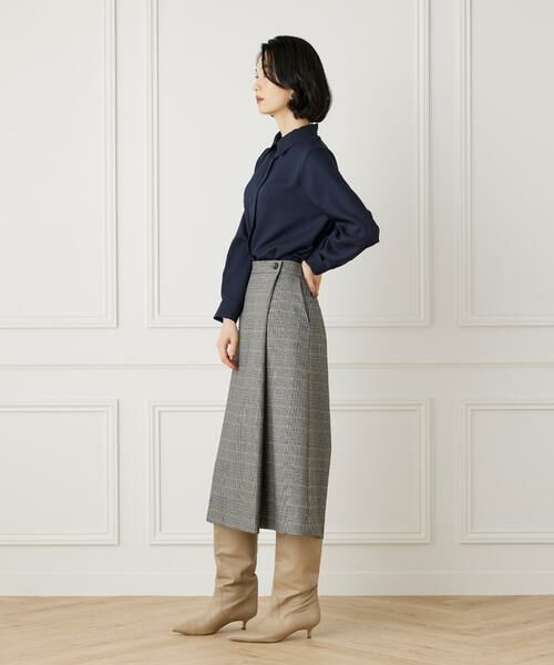 7-IDconcept / セブンアイディーコンセプト ミニ・ひざ丈スカート | ラップ風チェックプリントスカート《Viscotecs》 | 詳細4