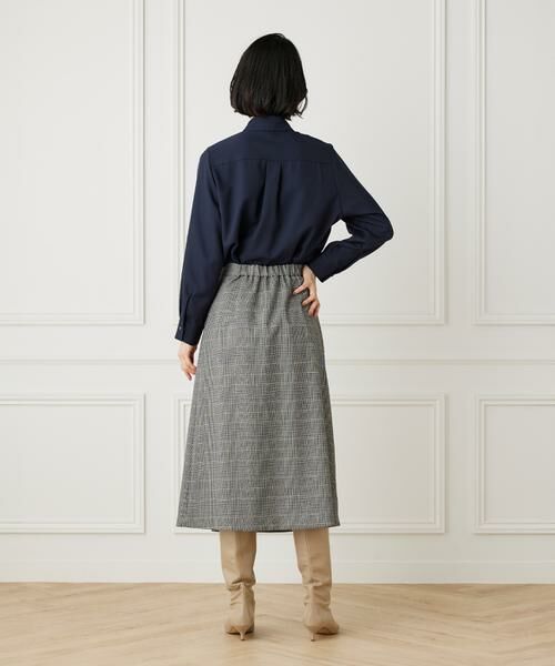 7-IDconcept / セブンアイディーコンセプト ミニ・ひざ丈スカート | ラップ風チェックプリントスカート《Viscotecs》 | 詳細5