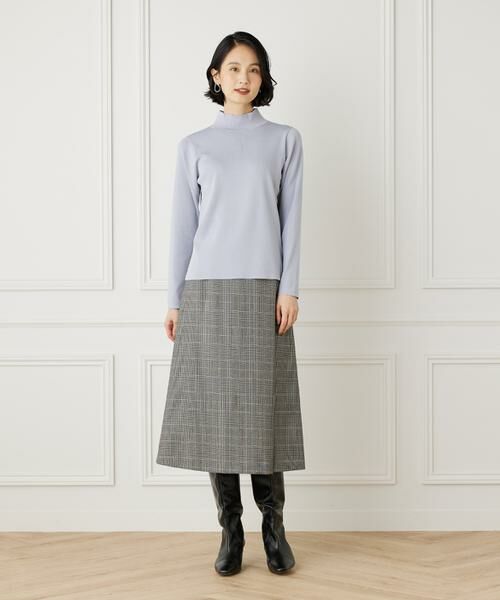 7-IDconcept / セブンアイディーコンセプト ミニ・ひざ丈スカート | ラップ風チェックプリントスカート《Viscotecs》 | 詳細6