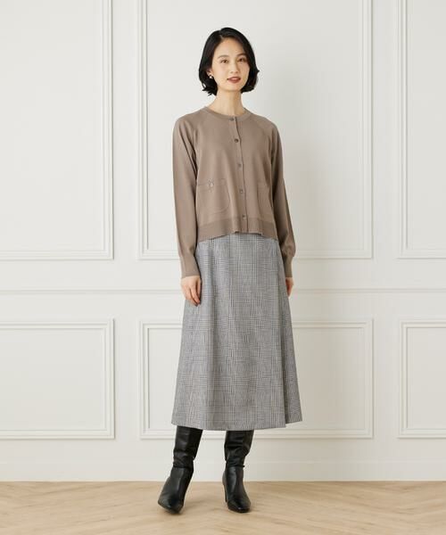 7-IDconcept / セブンアイディーコンセプト ミニ・ひざ丈スカート | ラップ風チェックプリントスカート《Viscotecs》 | 詳細9