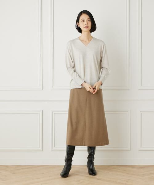 7-IDconcept / セブンアイディーコンセプト ミニ・ひざ丈スカート | 《大きいサイズ》圧縮ウールセミタイトスカート | 詳細11
