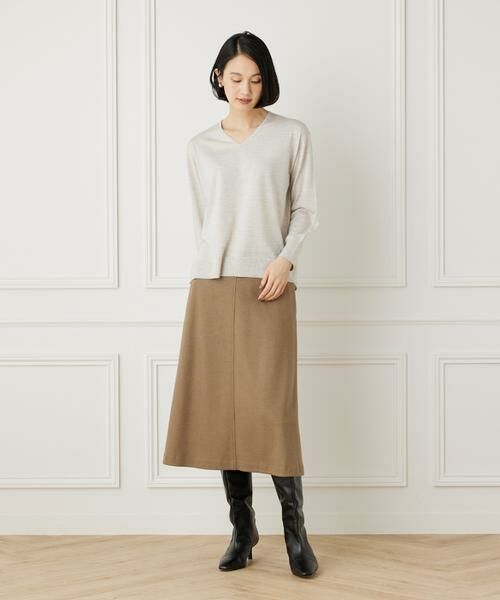 7-IDconcept / セブンアイディーコンセプト ミニ・ひざ丈スカート | 《大きいサイズ》圧縮ウールセミタイトスカート | 詳細12