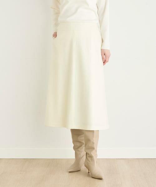 7-IDconcept / セブンアイディーコンセプト ミニ・ひざ丈スカート | 《大きいサイズ》圧縮ウールセミタイトスカート | 詳細13