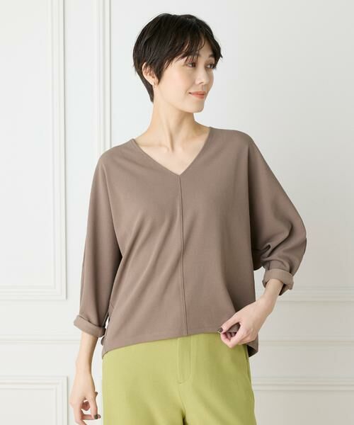 7-IDconcept / セブンアイディーコンセプト カットソー | 《大きいサイズ》Vネックドルマンカットソー | 詳細1