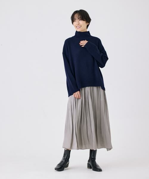 7-IDconcept / セブンアイディーコンセプト ミニ・ひざ丈スカート | タックギャザーサテンスカート | 詳細12