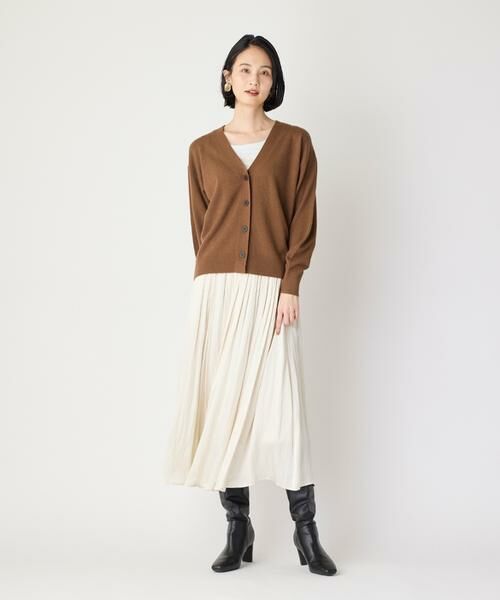 7-IDconcept / セブンアイディーコンセプト ミニ・ひざ丈スカート | タックギャザーサテンスカート | 詳細8