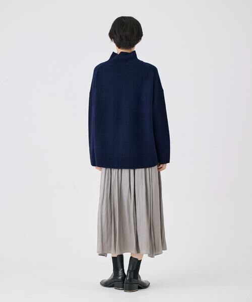 7-IDconcept / セブンアイディーコンセプト ミニ・ひざ丈スカート | 《大きいサイズ》タックギャザーサテンスカート | 詳細14