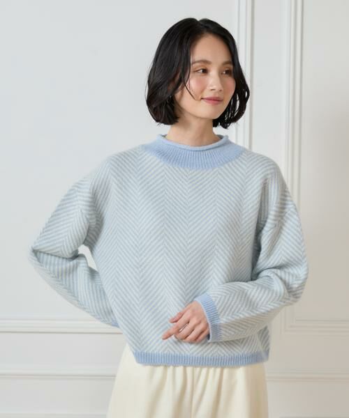 7-IDconcept / セブンアイディーコンセプト ニット・セーター | ヘリンボーンハイネックニット | 詳細9