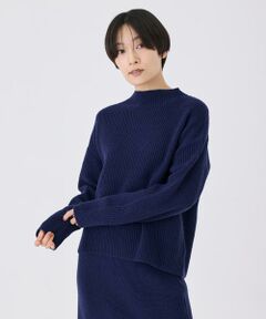 7-IDconcept / セブンアイディーコンセプト ニット・セーター | 片畦モックネックニット