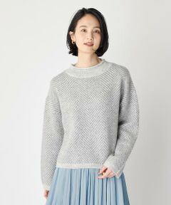 7-IDconcept / セブンアイディーコンセプト ニット・セーター | 《大きいサイズ》ヘリンボーンハイネックニット