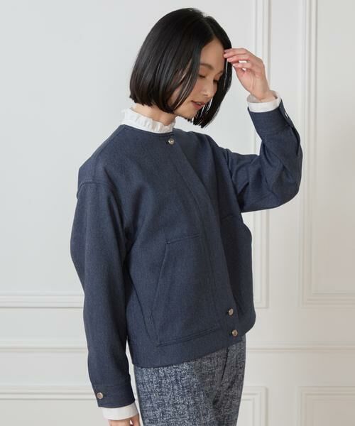 7-IDconcept / セブンアイディーコンセプト ノーカラージャケット | デニムノーカラーブルゾン | 詳細7