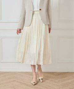 7-IDconcept / セブンアイディーコンセプト ミニ・ひざ丈スカート | サテンギャザースカート