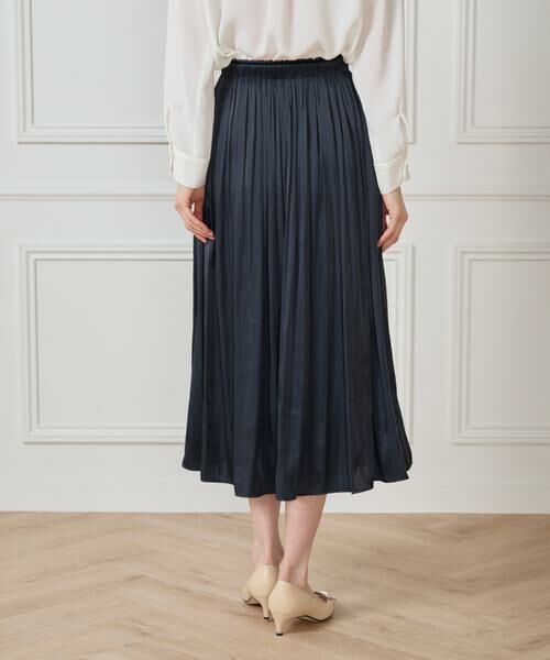 7-IDconcept / セブンアイディーコンセプト ミニ・ひざ丈スカート | 《大きいサイズ》サテンギャザースカート | 詳細15