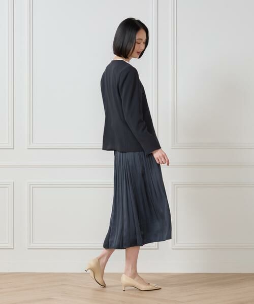 7-IDconcept / セブンアイディーコンセプト ミニ・ひざ丈スカート | 《大きいサイズ》サテンギャザースカート | 詳細3