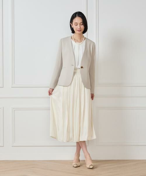 7-IDconcept / セブンアイディーコンセプト ミニ・ひざ丈スカート | 《大きいサイズ》サテンギャザースカート | 詳細8