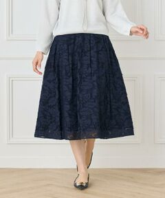 7-IDconcept / セブンアイディーコンセプト ミニ・ひざ丈スカート | 《大きいサイズ》カットジャカードスカート