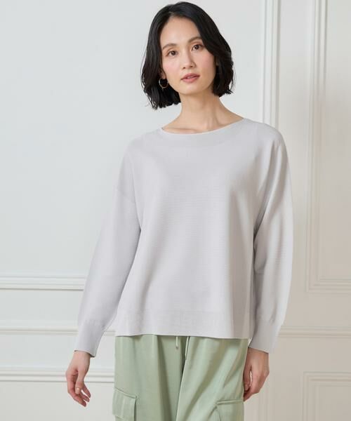 7-IDconcept / セブンアイディーコンセプト ニット・セーター | 《大きいサイズ》 ホールガーメントボートネックニット《Cuoo PLUS》 | 詳細1