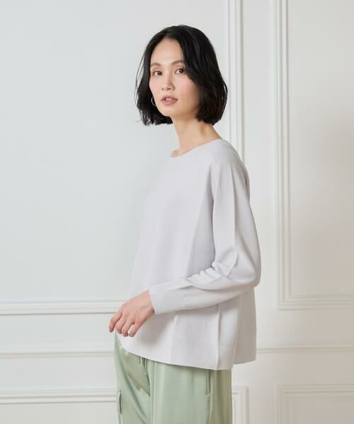 7-IDconcept / セブンアイディーコンセプト ニット・セーター | 《大きいサイズ》 ホールガーメントボートネックニット《Cuoo PLUS》 | 詳細12