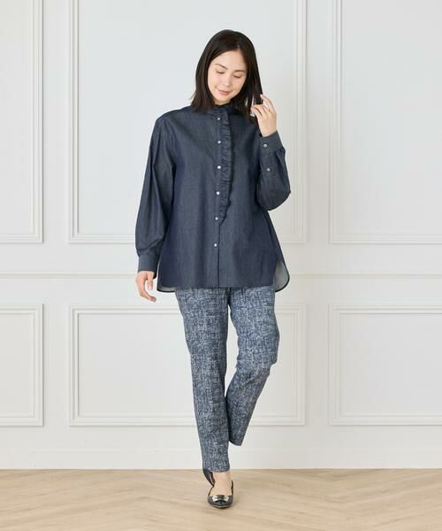 45rpm フリル デニム シャツ SOMETHING マルチウェイフリルデニムブラウス（シャツ・ブラウス