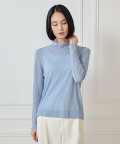 セール】 《大きいサイズ》シアーハイネックプルオーバー