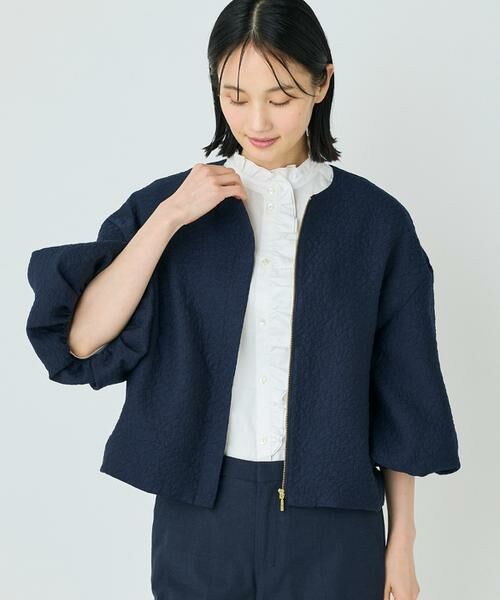 7-IDconcept / セブンアイディーコンセプト ノーカラージャケット | バルーンスリーブJQブルゾン | 詳細1