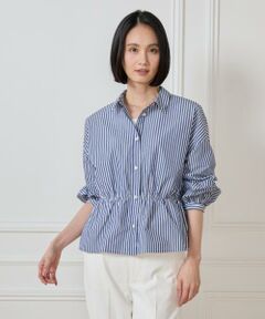 7-IDconcept / セブンアイディーコンセプト シャツ・ブラウス | ウエストシャーリング ストライプブラウス