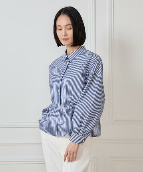 7-IDconcept / セブンアイディーコンセプト シャツ・ブラウス | 《大きいサイズ》ウエストシャーリング ストライプブラウス | 詳細7