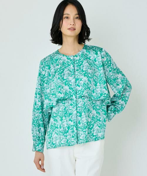 7-IDconcept / セブンアイディーコンセプト シャツ・ブラウス | 《大きいサイズ》ケープディテールブラウス | 詳細1