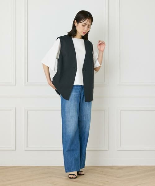 7-IDconcept / セブンアイディーコンセプト ベスト | リネン混カラーレスジレ | 詳細3