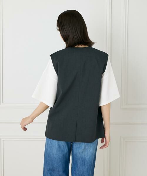 7-IDconcept / セブンアイディーコンセプト ベスト | リネン混カラーレスジレ | 詳細8