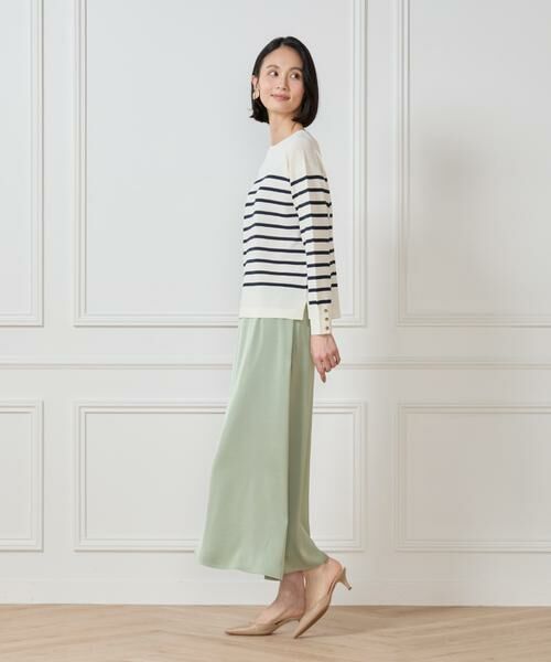 7-IDconcept / セブンアイディーコンセプト ミニ・ひざ丈スカート | サテンナローセミフレアスカート | 詳細10