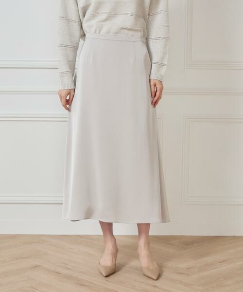 7-IDconcept / セブンアイディーコンセプト ミニ・ひざ丈スカート | サテンナローセミフレアスカート | 詳細15