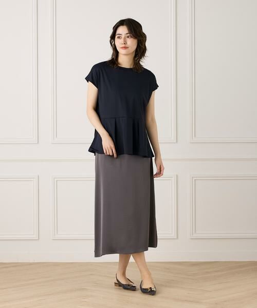 7-IDconcept / セブンアイディーコンセプト ミニ・ひざ丈スカート | サテンナローセミフレアスカート | 詳細27