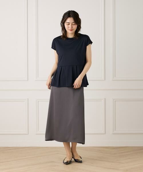 7-IDconcept / セブンアイディーコンセプト ミニ・ひざ丈スカート | サテンナローセミフレアスカート | 詳細28