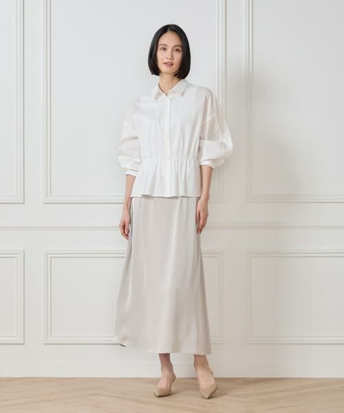 7-IDconcept / セブンアイディーコンセプト ミニ・ひざ丈スカート | サテンナローセミフレアスカート | 詳細17