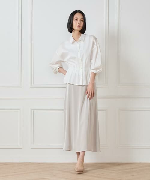 7-IDconcept / セブンアイディーコンセプト ミニ・ひざ丈スカート | サテンナローセミフレアスカート | 詳細18