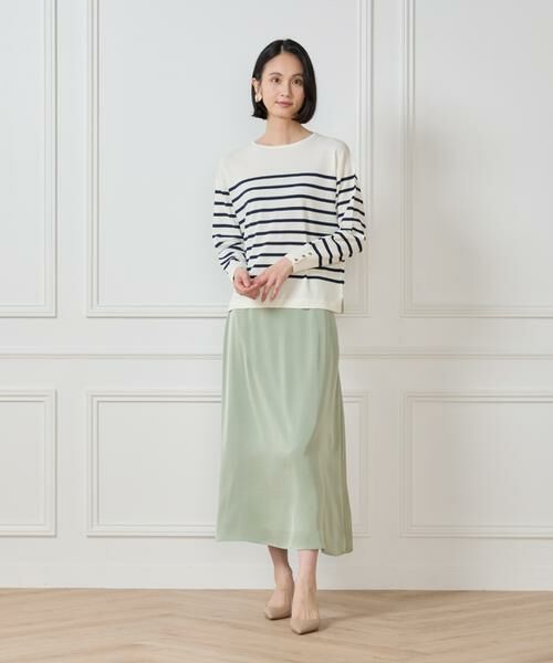 7-IDconcept / セブンアイディーコンセプト ミニ・ひざ丈スカート | サテンナローセミフレアスカート | 詳細24