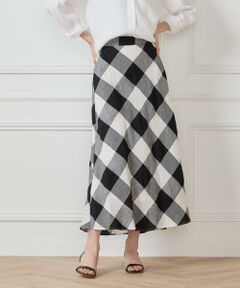7-IDconcept / セブンアイディーコンセプト ロング・マキシ丈スカート | ブロックチェックバイアススカート