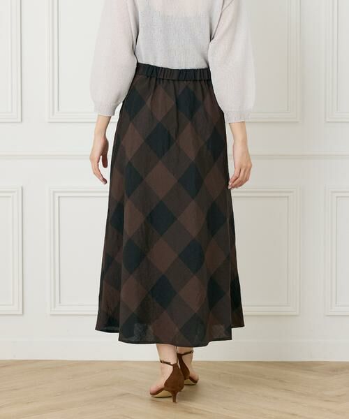 7-IDconcept / セブンアイディーコンセプト ロング・マキシ丈スカート | ブロックチェックバイアススカート | 詳細10
