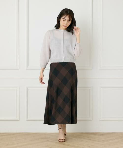 7-IDconcept / セブンアイディーコンセプト ロング・マキシ丈スカート | ブロックチェックバイアススカート | 詳細2