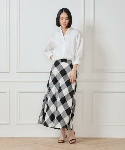 7-IDconcept / セブンアイディーコンセプト ロング・マキシ丈スカート | ブロックチェックバイアススカート | 詳細6