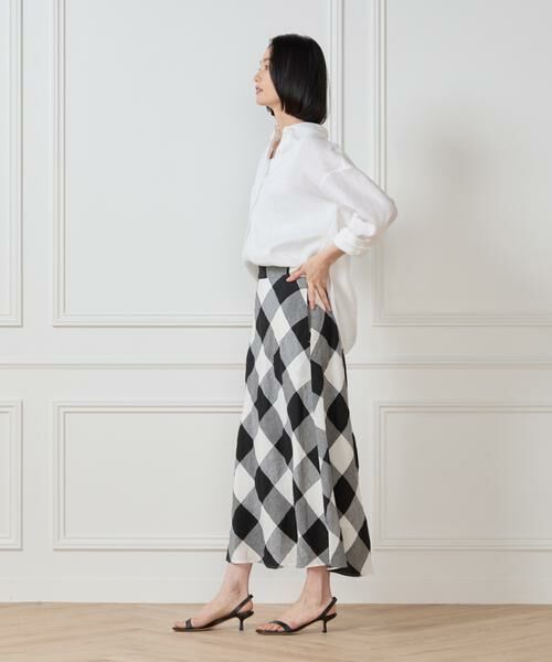 7-IDconcept / セブンアイディーコンセプト ロング・マキシ丈スカート | ブロックチェックバイアススカート | 詳細7
