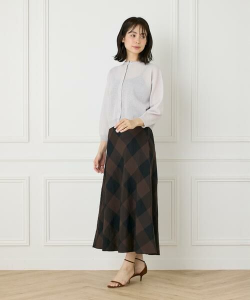 7-IDconcept / セブンアイディーコンセプト ロング・マキシ丈スカート | 《大きいサイズ》ブロックチェックバイアススカート | 詳細3