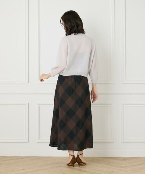7-IDconcept / セブンアイディーコンセプト ロング・マキシ丈スカート | 《大きいサイズ》ブロックチェックバイアススカート | 詳細4