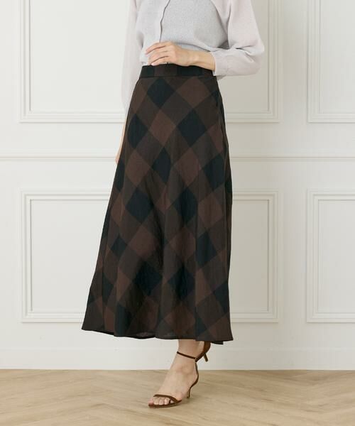 7-IDconcept / セブンアイディーコンセプト ロング・マキシ丈スカート | 《大きいサイズ》ブロックチェックバイアススカート | 詳細8