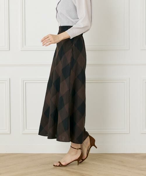 7-IDconcept / セブンアイディーコンセプト ロング・マキシ丈スカート | 《大きいサイズ》ブロックチェックバイアススカート | 詳細9