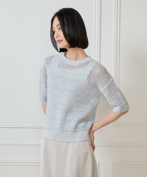 7-IDconcept / セブンアイディーコンセプト ニット・セーター | ボックスシルエット透かし柄ニット | 詳細10