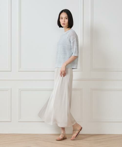 7-IDconcept / セブンアイディーコンセプト ニット・セーター | 《大きいサイズ》ボックスシルエット透かし柄ニット | 詳細7