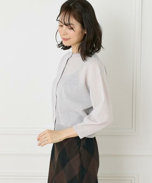 7-IDconcept / セブンアイディーコンセプト カーディガン・ボレロ | 《大きいサイズ》透かし柄カーディガン | 詳細13