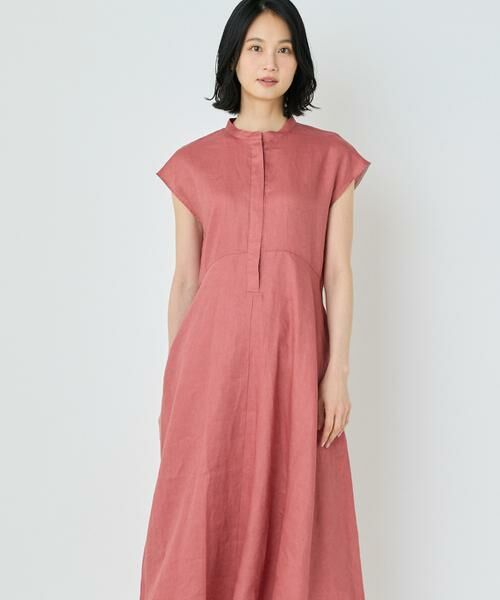 7-IDconcept / セブンアイディーコンセプト ミニ丈・ひざ丈ワンピース | フレンチスリーブワンピース(ピンク1)
